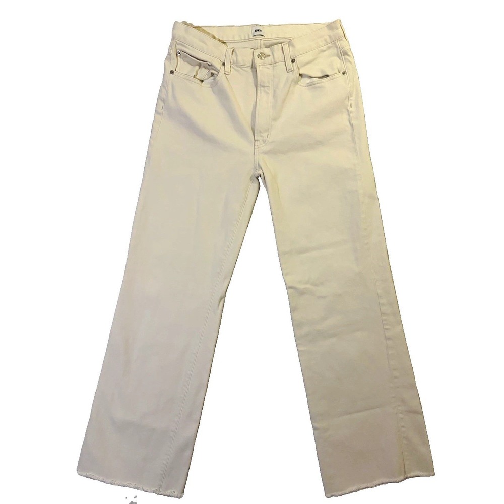 EDWIN Marli Womens Beige Straight Jeans Mid Rise Raw Hem 30 EW20666PC